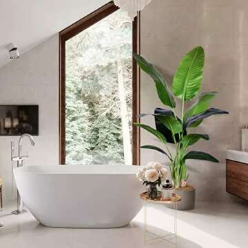 HAIHONG Artificial Bird of Paradise Plant, Fake Tree with Realistic Leaves and Durable pots, Adjustment-Free Branches Artificial Tree for Indoor Outdoor Home Decor (5FT 2Packs)