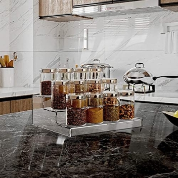 Evron Clear Acrylic Spice Rack Organizer 3 Tier Space Saver