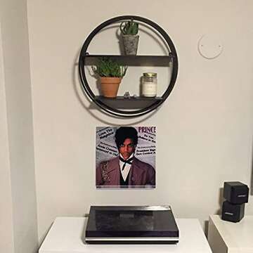 MetFun 3 Pack Vinyl Record Wall Mount Holder-12 Inch Clear Acrylic Shelf for Vinyl Record Display - Floating Book Shelves for Kids Room