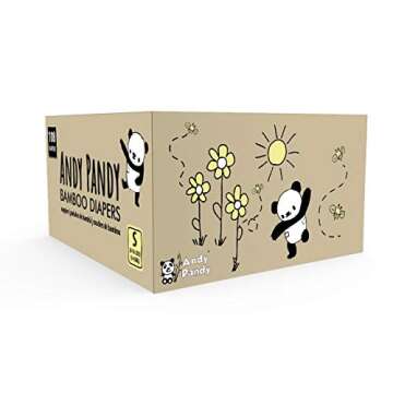 Andy Pandy Bamboo Disposable Diapers Small, 8-16 lbs (3-8 kg), 108 Count