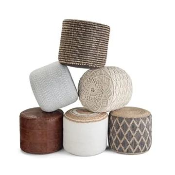 Stylish SIMPLIHOME Larissa Round Pouf for Modern Homes