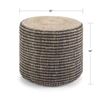 Stylish SIMPLIHOME Larissa Round Pouf for Modern Homes