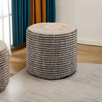 Stylish SIMPLIHOME Larissa Round Pouf for Modern Homes
