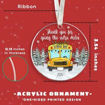 School Bus Ornaments - School Bus Car Hanging Ornaments, Bus Driver Ornaments - Appreciation Gifts f...