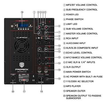 ACHEE 18INCH 8000W P.M.P.O Stereo Bluetooth/DJ/Powered PA Speaker System Combo Set with Two Subwoofe...