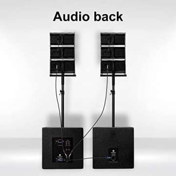 ACHEE 18INCH 8000W P.M.P.O Stereo Bluetooth/DJ/Powered PA Speaker System Combo Set with Two Subwoofers and 6 Line Array Speakers with USB Drive Read/SD Card/Remote Control for Party,Live,Performance