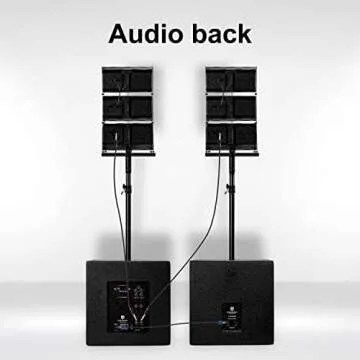 ACHEE 18INCH 8000W P.M.P.O Stereo Bluetooth/DJ/Powered PA Speaker System Combo Set with Two Subwoofers and 6 Line Array Speakers with USB Drive Read/SD Card/Remote Control for Party,Live,Performance