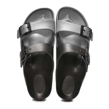 FUNKYMONKEY Women's Adjustable Comfort Slides Sandals