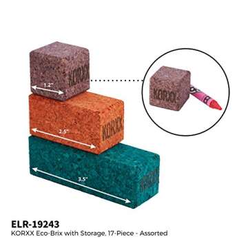 ECR4Kids KORXX Eco-Brix with Storage Container - Cork Building Block Set for Kids (17-Piece Kit), Assorted