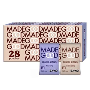 MadeGood Granola Minis Variety Pack - Chocolate Chip & Mixed Berry (28 Count) Gluten Free Snacks