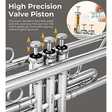 Vangoa Bb Standard Trumpet Brass Silver for Beginners