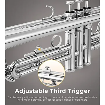 Vangoa Bb Standard Trumpet Brass Silver for Beginners