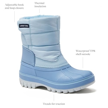 Lands' End Waterproof Kids Snow Boots - Fleece Lined Comfort