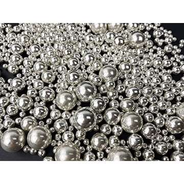 Edible Pearl Sugar Sprinkles Silver Candy 120g/ 4.2oz Mixing Size Baking Cake Decorations Cupcake Toppers Cookie Decorating Ice Cream Toppings Celebrations Shaker Jar Wedding Shower Party Chirstmas