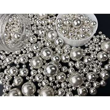 Edible Pearl Sugar Sprinkles Silver Candy 120g/ 4.2oz Mixing Size Baking Cake Decorations Cupcake Toppers Cookie Decorating Ice Cream Toppings Celebrations Shaker Jar Wedding Shower Party Chirstmas