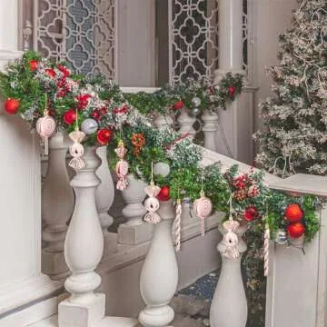 Shappy 60 Pcs Colorful Candy Cane Ornaments for Holidays