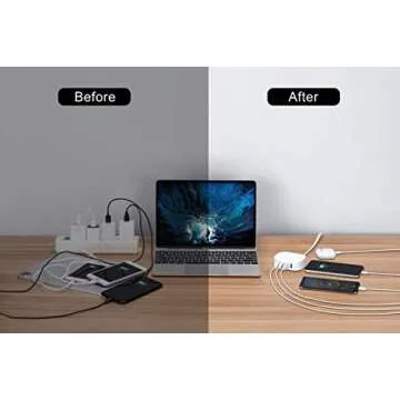 USB Charging Station 4 Port - BULL USB Charger Block Multiple USB Charging Station, USB Wall Charger...