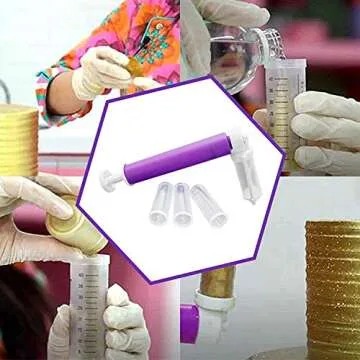 YOMIQIU Manual Cake Decorating Airbrush with 4 Tubes