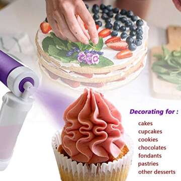 YOMIQIU Manual Cake Decorating Airbrush with 4 Tubes