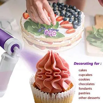YOMIQIU Manual Cake Decorating Airbrush with 4 Tubes
