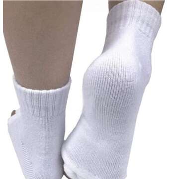 Star Han Yoga Gym Sports Five Toe Separator Massage Foot Alignment Socks ,1 Pairs, White, 16 (SH000065)