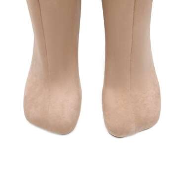 Stylish VOMIYALL Beige Suede Knee High Boots for Women