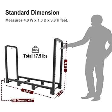 Artibear Heavy Duty Firewood Rack for Indoor Outdoor Use