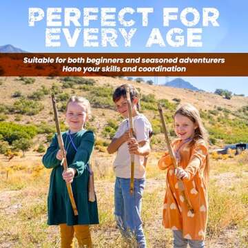 Adventure Awaits | 2-Pack Handmade Wooden Bow and Arrow Set | 20 Wood Arrows and 2 Quivers | for Outdoor Play