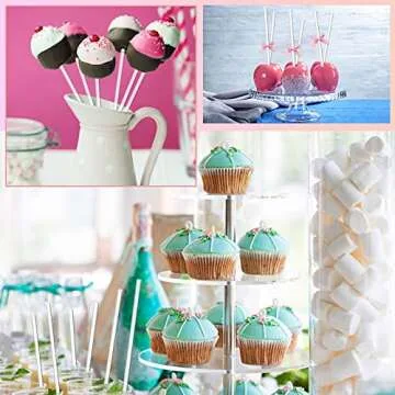 30 Pieces 12 Inch Acrylic Dowel Rods for DIY Crafts 0.25 Inch Diameter Acrylic Round Rods Strip Sticks Cake Topper Rod for DIY Handwork Supplies (Clear)