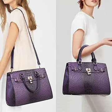 Dasein Women Handbags and Purses Top Handle Satchel Tote Bag with Wallet