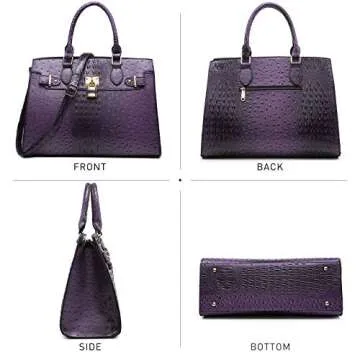 Dasein Stylish Vegan Leather Handbag with Wallet