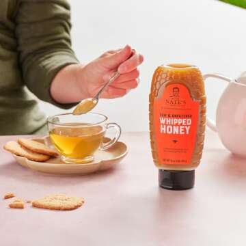 Nate's Whipped Honey, 100% Pure & Spreadable Honey, 16 Ounces