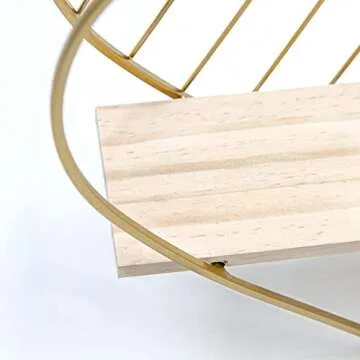 Afuly Floating Shelf Wall Mounted Gold Heart Shaped Hanging Shelves for Wall Modern Minimalist Shelf Storage Organizer Rack for Bedroom Living Room Nursery Room Decor Christmas