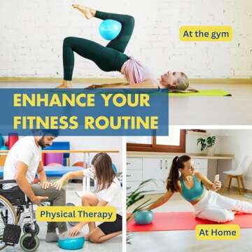 ProBody Pilates Ball 9 Inch - Small Exercise Ball for Between Knees or Barre, Core, Ab Workouts, Yoga, & Physical Therapy, Stability Ball (Indigo)