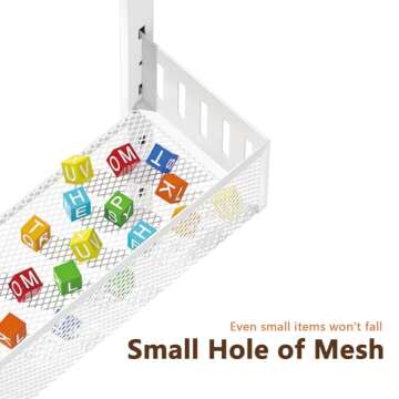 DAOTENGQL 6-Tier Over The Door Pantry Organizer with Mesh Baskets, Adjustable & Stable Hanging Spice Rack for Kitchen, Bathroom, Bedroom, and Baby Essentials Storage (16" W 6-Tiers, White)