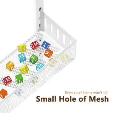 DAOTENGQL 6-Tier Over The Door Pantry Organizer with Mesh Baskets, Adjustable & Stable Hanging Spice Rack for Kitchen, Bathroom, Bedroom, and Baby Essentials Storage (16" W 6-Tiers, White)