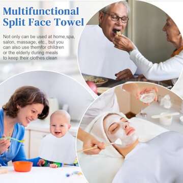 VitalCozy 12 Pieces Facial Towels Split Design Soft Esthetician Towels Removing Spa Microfiber Face Cloth for Home Salon Facial Steam Massage and Cleansing(White)