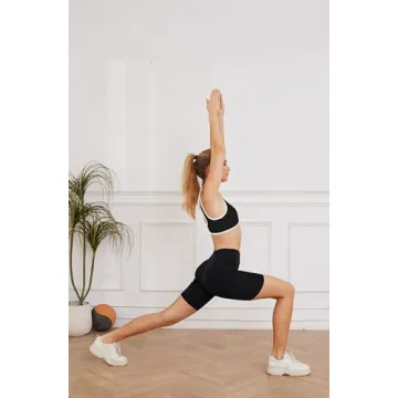 MISSACTIVER Women’s Wireless Sports Bra - V Neck Black Crop Top