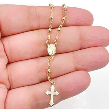 SIFRIMANIA Small Rosary Bracelet for Women Miraculous Medal Catholic Jewelry