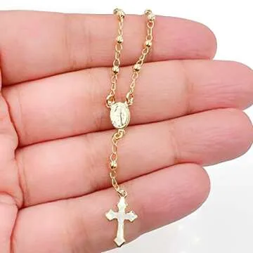 SIFRIMANIA Small Rosary Bracelet for Women Miraculous Medal Catholic Jewelry