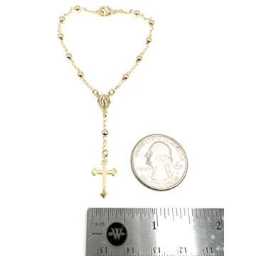 SIFRIMANIA Small Rosary Bracelet for Women Miraculous Medal Catholic Jewelry