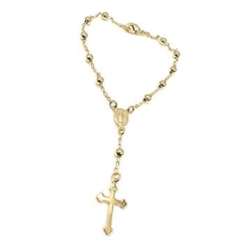 SIFRIMANIA Small Rosary Bracelet for Women Miraculous Medal Catholic Jewelry