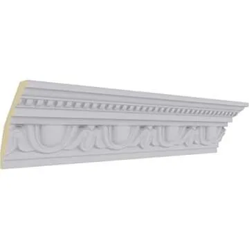 Ekena Millwork MLD04X03X05ED Edinburgh Crown Moulding, 4"H x 2 3/8"P x 4 5/8"F x 94 1/2"L, White
