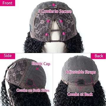 Ainmeys Curly V Part Wig 26IN Brazilian Human Hair