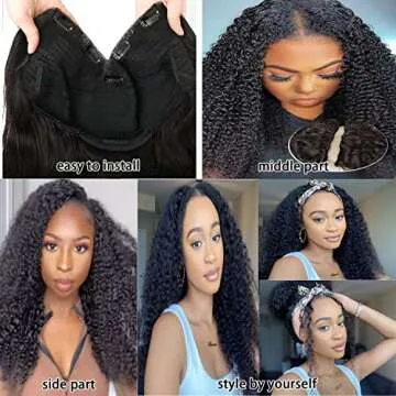 Ainmeys Curly V Part Wig 26IN Brazilian Human Hair