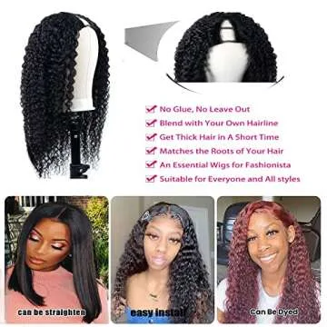 Ainmeys Curly V Part Wig 26IN Brazilian Human Hair
