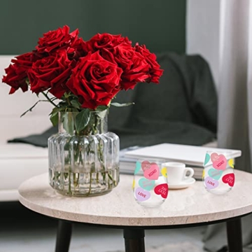 Whaline 17oz Valentine's Day Stemless Wine Glasses Gift for Her 2Pcs Colorful Conversation Heart Drinking Glasses Valentines Tumbler Cups for Valentine's Day Party Supplies Kitchen Decorations