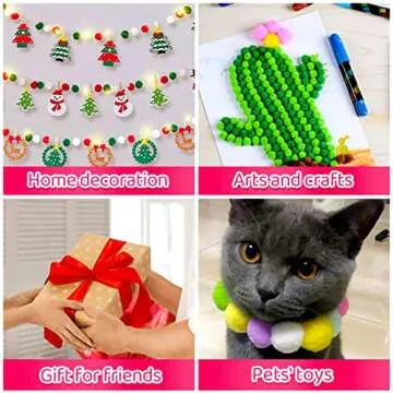 Bundooraking Pom Poms, 1.5 inch (4cm) 90pcs Multicolor Bulk Large Pom Pom Balls Arts&Crafts, Soft and Fluffy Craft Pompoms in jar, Pom Poms for Crafts Making Decorations DIY Craft Supplies.