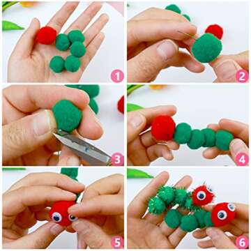 Bundooraking Pom Poms, 1.5 inch (4cm) 90pcs Multicolor Bulk Large Pom Pom Balls Arts&Crafts, Soft and Fluffy Craft Pompoms in jar, Pom Poms for Crafts Making Decorations DIY Craft Supplies.