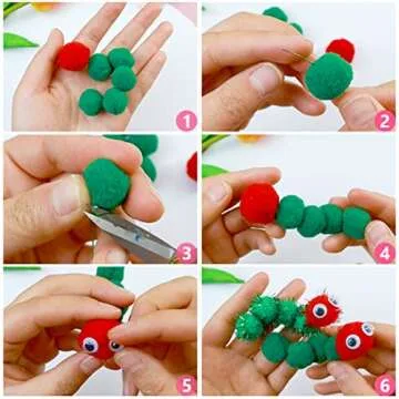 Bundooraking Pom Poms, 1.5 inch (4cm) 90pcs Multicolor Bulk Large Pom Pom Balls Arts&Crafts, Soft and Fluffy Craft Pompoms in jar, Pom Poms for Crafts Making Decorations DIY Craft Supplies.